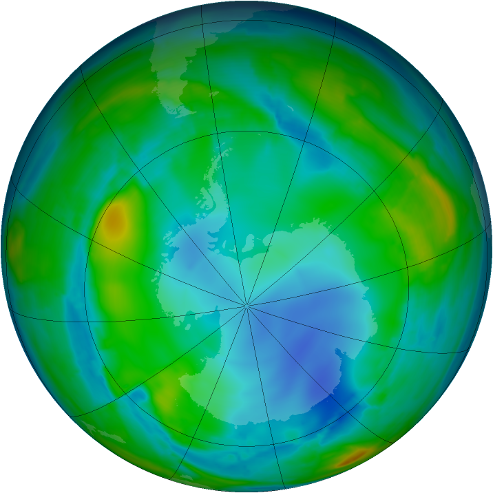 Antarctic ozone map for 27 July 2008